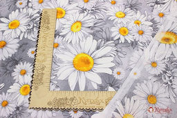 Перкаль Ромашковое поле, ш.2.2м, хлопок-100%, 110гр/м.кв - Купава фото 3