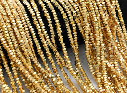 Бусины из гематита брусок 3*9мм цв.золотистый, 38см, 43 бусины - Радуга камня фото 2