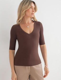 Джемпер из трикотажа в широкий рубчик