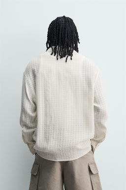 CAMISA FLUIDA JACQUARD TEXTURA / Blanco - Zara фото 3