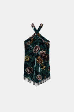 VELVET DRESS WITH FRINGING - Zara фото 7