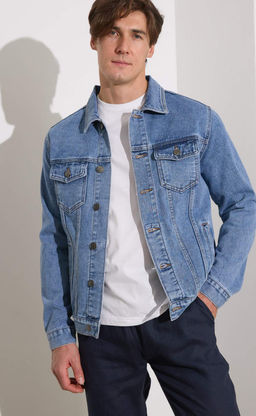 Куртка джинс P011-1336Rus middle blue