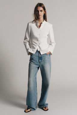 BLAZER PEPLUM ALAMARES ZW COLLECTION / Blanco roto