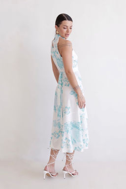 Martichelli Платье с голубым цветочным принтом  фото 5
