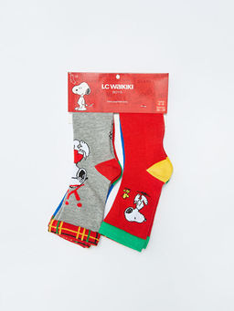 Snoopy Desenli Erkek ?ocuk Soket ?orap 3l? - Waikiki фото 2