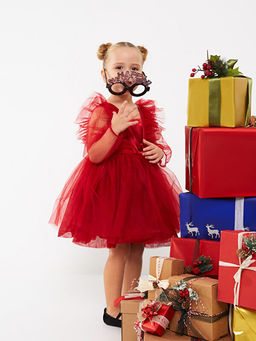 Kare Yaka Uzun Kollu Basic K?z Bebek Abiye Elbise - Waikiki фото 3