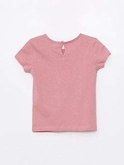 Bisiklet Yaka Bask?l? K?sa Kollu K?z Bebek Ti??rt - Waikiki фото 2