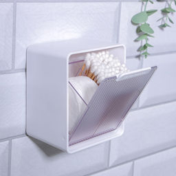 Органайзер настенный, с клеевыми крючками, 2 секции, 9.2×7×10.7 см, белый