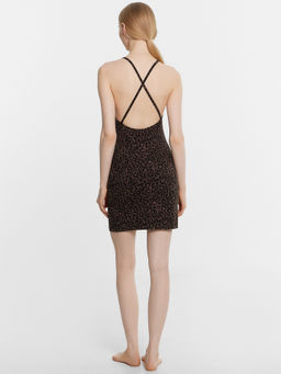 Платье женское домашнее леопардовое шоколадный леопард 572387