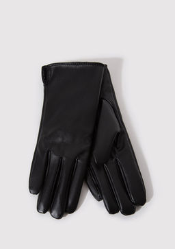 Suni Deri Siyah Eldiven