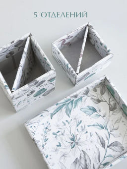 VAL BT-OC-3M Органайзер для канцелярии, 19*15*3, 9*9*12, 9*9*6см, набор 3 шт., BOTANIC, шт - Valiant фото 4