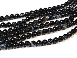 Бусины из агата глазкового шарик 8мм, 37см, 47 бусин Радуга камня