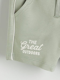 Beli Lastikli Bask?l? Erkek ?ocuk ?ort