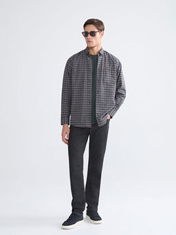 Regular Fit Uzun Kollu Ekose Gabardin Erkek G?mlek