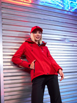 Женская мембранная куртка виндстоппер на флисе Azimuth Сияние 124/23983_711 Красный  фото 27