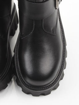 04-PAX40-1Z BLACK Ботинки зимние женские (натуральная кожа, 100% шерсть) размер 38 маломерит на пол