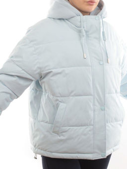 H24-088 LT. BLUE Куртка демисезонная женская (120 гр. холлофайбер) - Фабричный китай фото 2