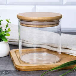 Банка для сыпучих бамбуковая крышка d-85/080 мм 300 мл /GT-35-120/уп100/ - ГалеонТрейд фото 2