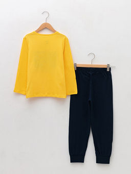 Bisiklet Yaka Dinazor Bask?l? Uzun Kollu Pamuklu Erkek ?ocuk Pijama Tak?m? - Waikiki фото 2