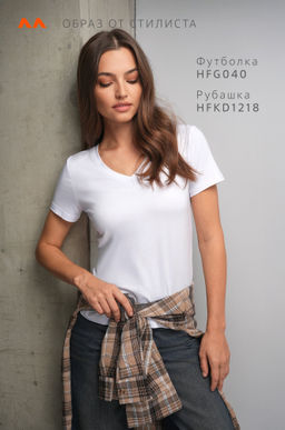 Женская футболка из вискозы с V-вырезом Happyfox