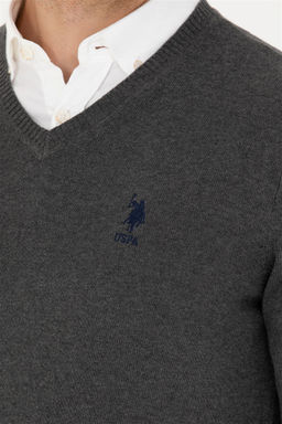 U. S. Polo Assn / Мужской базовый свитер антрацитового меланжа - U.s. polo assn фото 14
