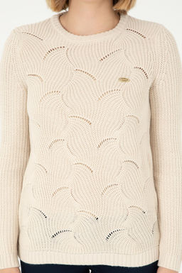 Женский кремовый меланжевый свитер Неожиданная скидка в корзине - U.s. polo assn фото 6