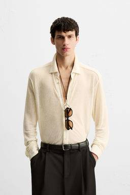 TEXTURED SEMI-SHEER SHIRT - Zara фото 2