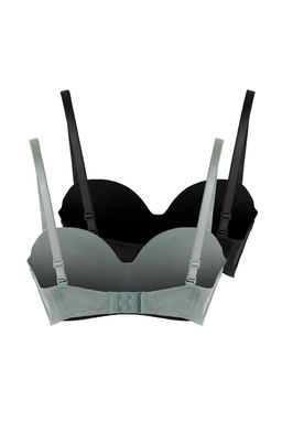 Siyah-Yesil 2li Kaskorse Balenli Duz Sabit Kap Balconette Sutyen THMAW26SU00006 - Trendyolmilla фото 14