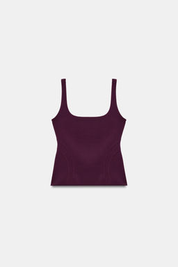 TOP STRETCH CORSETERO / Berenjena oscuro - Zara фото 4
