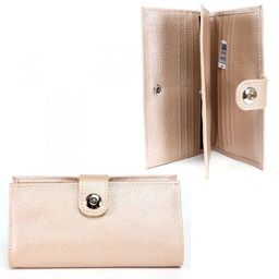 Портмоне женское Croco-ПР-971 с хлястиком натуральная кожа 4 отд, 17 карм, пудра металлик (234) 237114