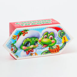 Цена за 5 шт. Подарочная коробка Новогодняя Конфета малая«Сладкая парочка» с игрой, анимацией 9.5×8×12 см