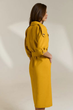 Платье 0829 горчичный - Diliafashion фото 3