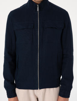 Lacivert Hakim Yaka Keten Mevsimlik Mont - Pierre cardin фото 7