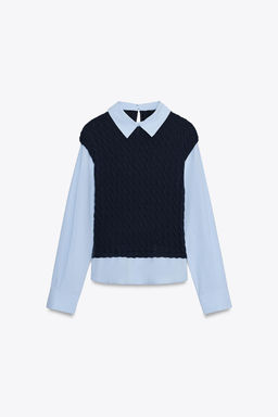 COMBINED POPLIN SHIRT - Zara фото 6