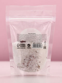 Цена за 2 шт. Соль для ванны С праздником 8 марта, с лепестками розы, 150 г, Чистое счастье  фото 2