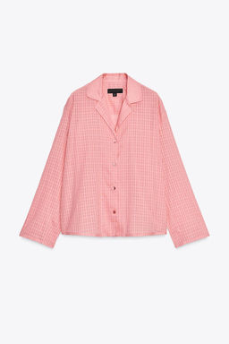 ZW COLLECTION CHECK PYJAMA SHIRT - Zara фото 7