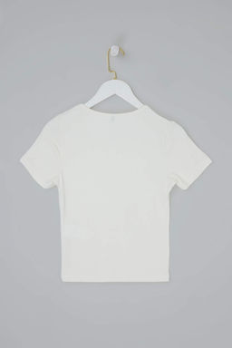 Wardrobe Essentials-Ekru Fitted/Vucuda Oturan K?sa Kollu Dugmeli Yumusak Orme Bluz TWOSS26BZ00333 - Trendyolmilla фото 2