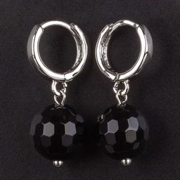 Серьги из черного Агата