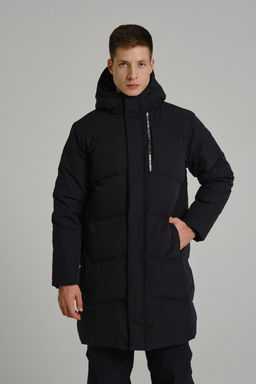 Пуховик средней длины Черный