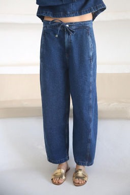 Z1975 HIGH-WAIST DRAWSTRING JEANS - Zara фото 2