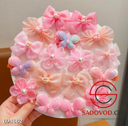 Набор детских заколок с бантом для волос