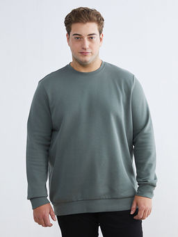 B?y?k Beden Bisiklet Yaka Erkek Sweatshirt