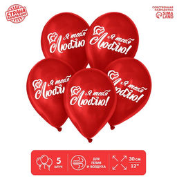 Воздушные шары латексные 12 Я тебя люблю, 5 шт.