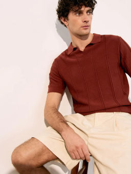 Джемпер поло фактурной вязки ZR2605043306-21 / Zarina