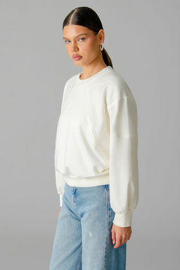 Арт. 15110/3 Свитшот женский укороченный one size (42-50) Цвет:молочный - Калинка фото 19