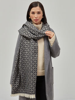 В составе шерсть и кашемир! теплый двусторонний палантин