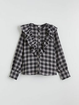 K?z ?ocuk Ekose F?rf?rl? Poplin G?mlek