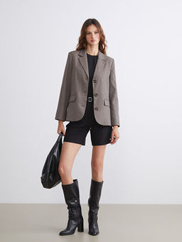 Desenli Kad?n Blazer Ceket