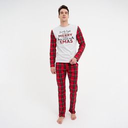 Пижама новогодняя мужская KAFTAN "X-mas", цвет красный, размер 50