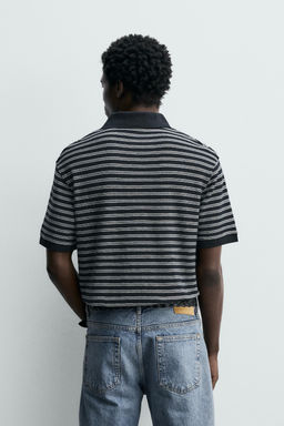 POLO REGULAR FIT JACQUARD RAYAS / Marino / Blanco - Zara фото 3